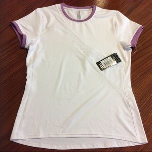 NWT INPHORM WHITE / ROSE MESH ATHLETIC TOP SZ M